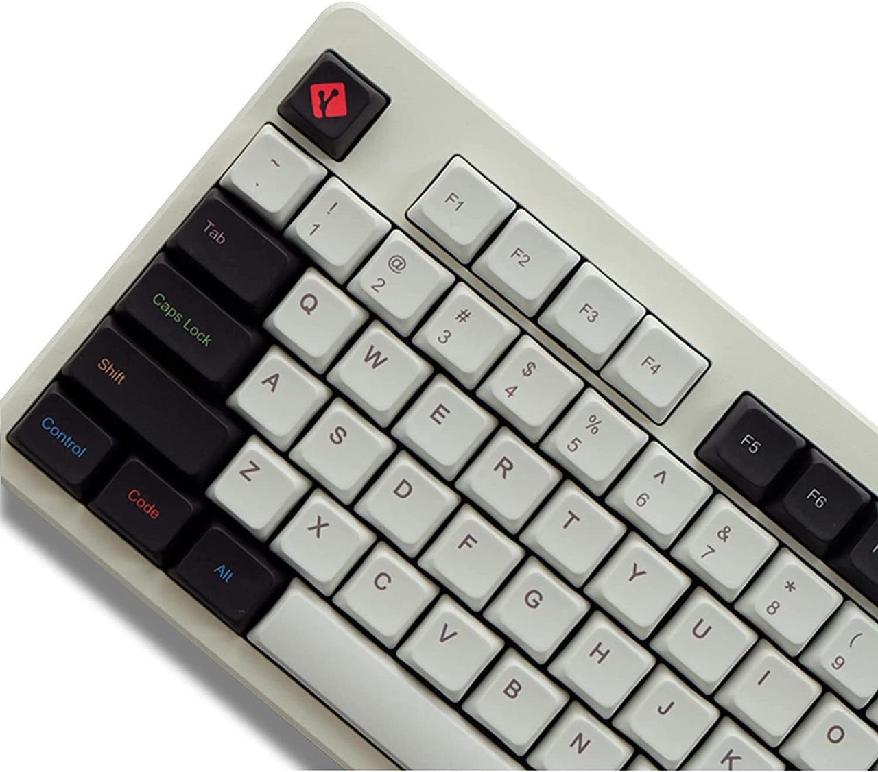 Main image of PBT Programmer Theme Keycaps, XDA Profile, Dye Sublimation Keycap, Suitable for 60%/65%/75%/TKL/80%/90%/100% Layout Mechanical Keyboard (White)