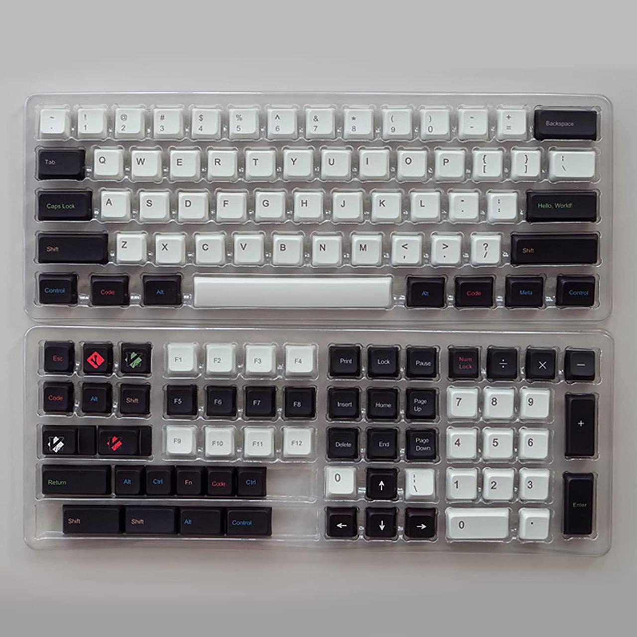 Alt view image 2 of 6 - PBT Programmer Theme Keycaps, XDA Profile, Dye Sublimation Keycap, Suitable for 60%/65%/75%/TKL/80%/90%/100% Layout Mechanical Keyboard (White)