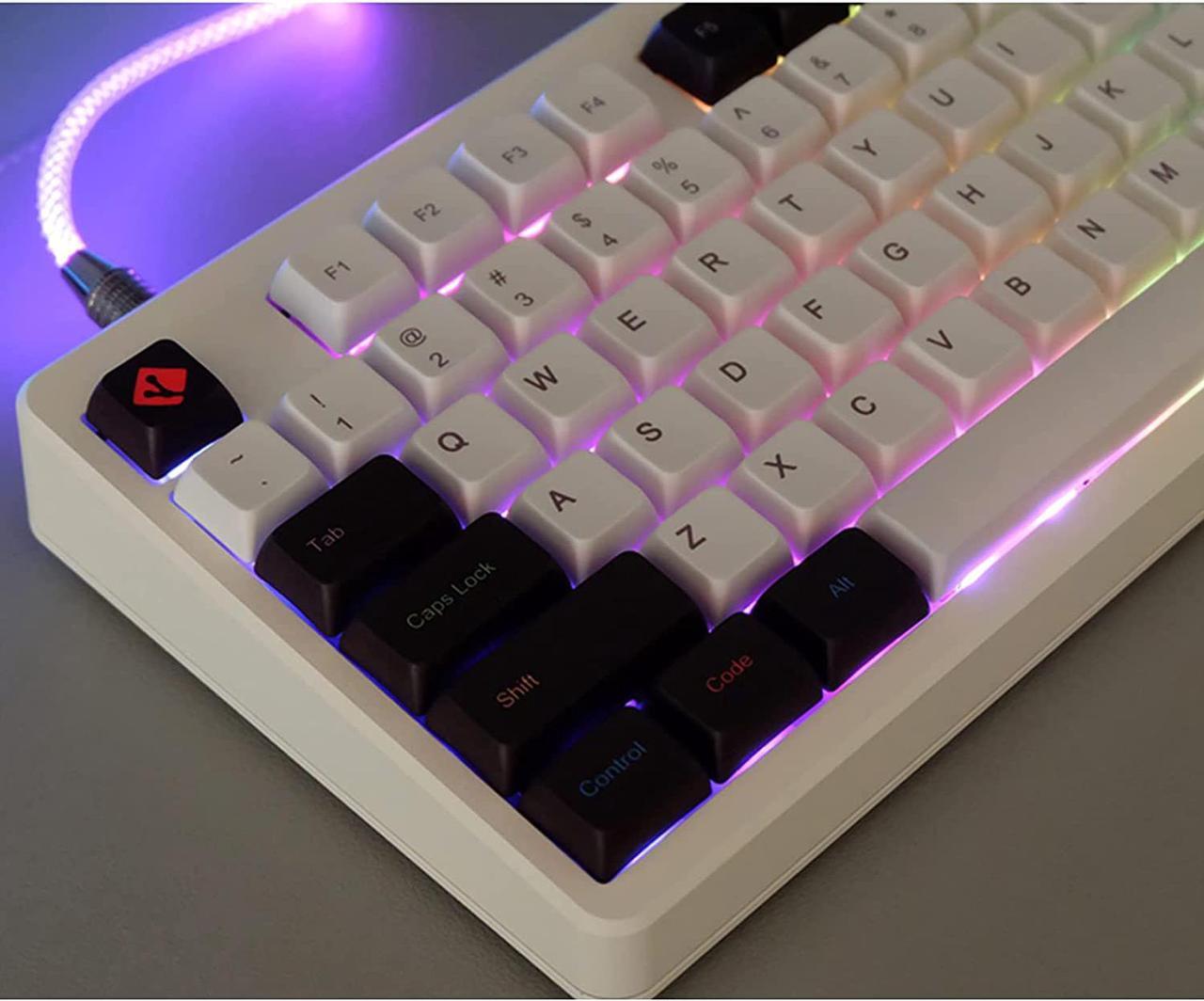 Alt view image 6 of 6 - PBT Programmer Theme Keycaps, XDA Profile, Dye Sublimation Keycap, Suitable for 60%/65%/75%/TKL/80%/90%/100% Layout Mechanical Keyboard (White)