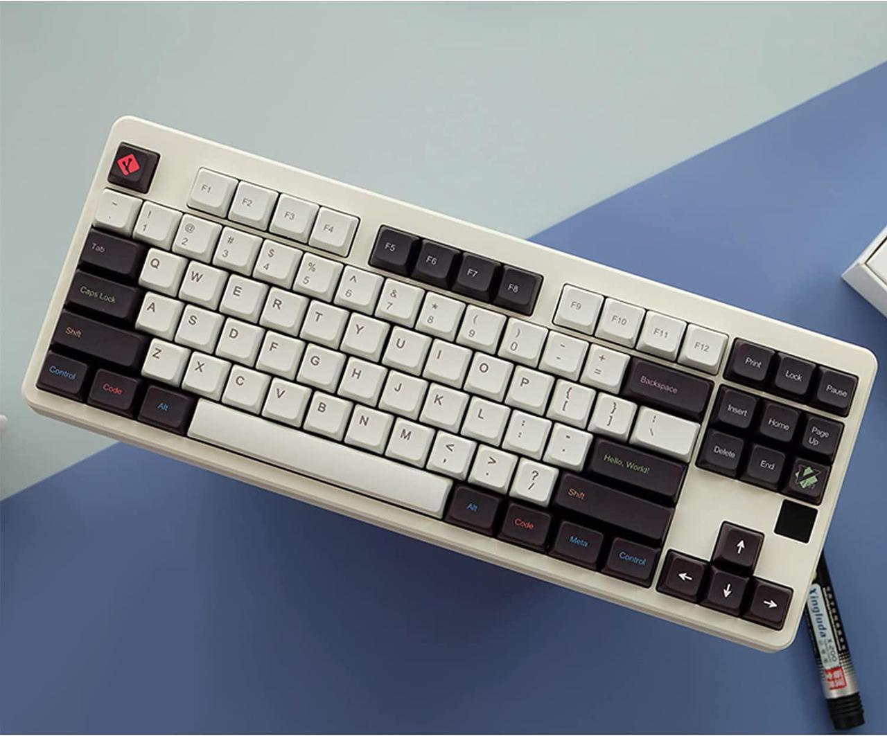 Alt view image 5 of 6 - PBT Programmer Theme Keycaps, XDA Profile, Dye Sublimation Keycap, Suitable for 60%/65%/75%/TKL/80%/90%/100% Layout Mechanical Keyboard (White)