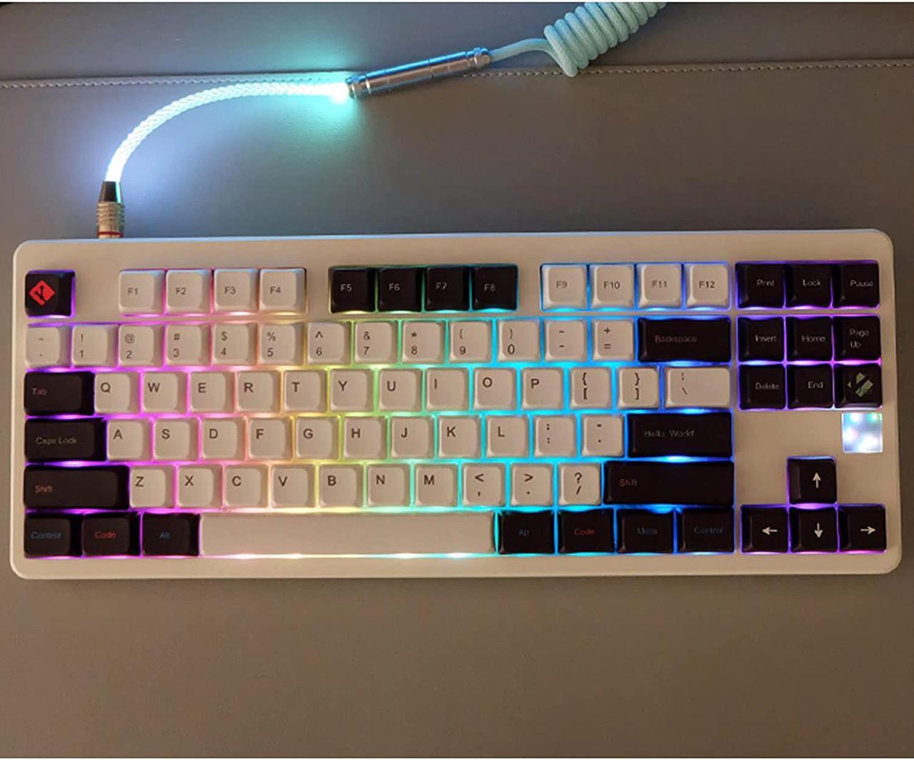 Alt view image 4 of 6 - PBT Programmer Theme Keycaps, XDA Profile, Dye Sublimation Keycap, Suitable for 60%/65%/75%/TKL/80%/90%/100% Layout Mechanical Keyboard (White)
