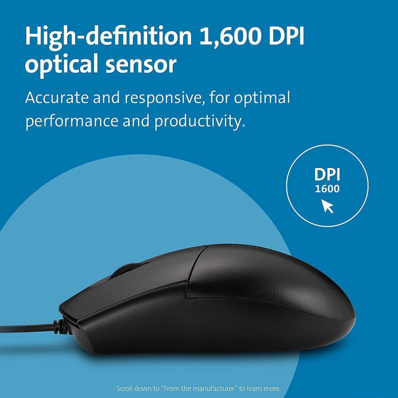 Alt view image 4 of 7 - Kensington Pro Fit Washable Wired Mouse (K70315WW)