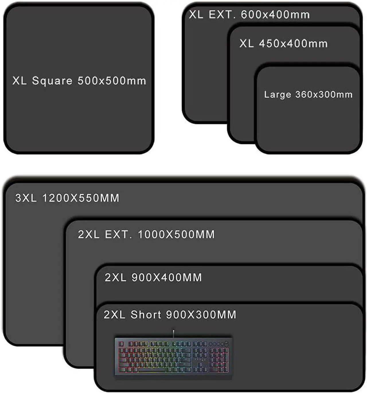 Alt view image 3 of 3 - XRAY Aqua Control Plus Gaming Mouse Pad-White (450x400x3mm),Black,XX-Large