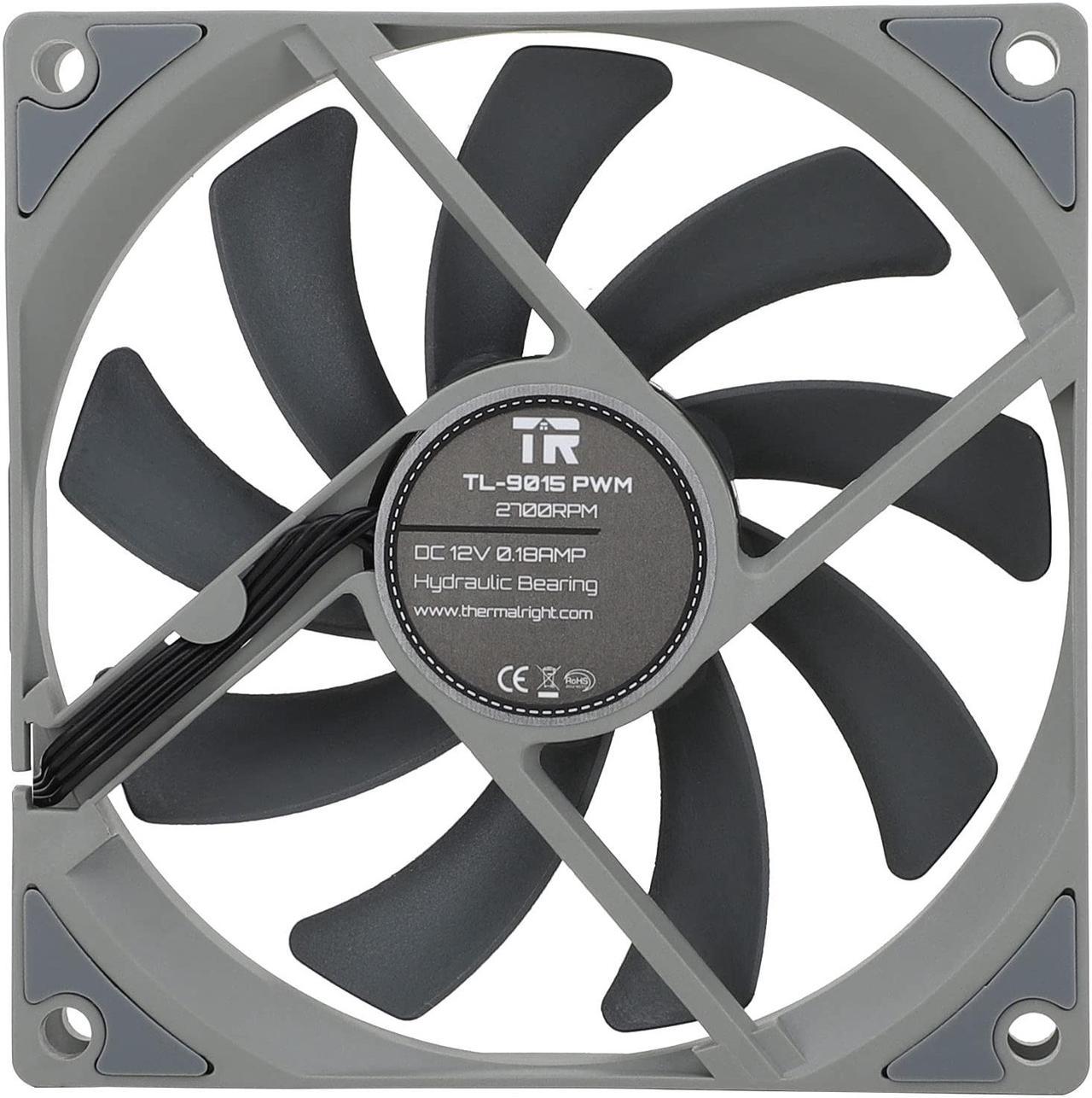 Thermalright TL-9015 CPU Fan Computer Case Fan Quiet 4pin PWM PC Fan, 15mm Slimline Cooler Fan, 2700RPM Speed, 90mm CPU Cooling Fan