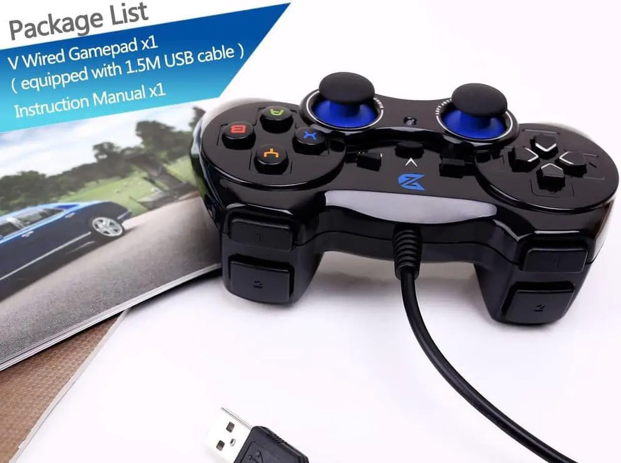 Alt view image 2 of 6 - USB Wired Gaming Controller Gamepad For PC/Laptop Computer(Windows XP/7/8/10/11) & PS3 & Android & Steam - [Black]