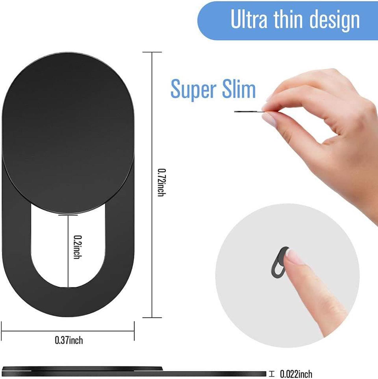 Alt view image 2 of 7 - Webcam Cover Slide,[6 Pack] Ultra-Thin Laptop Web Camera Cover Compatible with MacBook,Laptop,PC,Computer,iMac,iPad, iPhone Cell Phone etc. 0.022in Thick Web Blocker Protect Your Privacy and Security