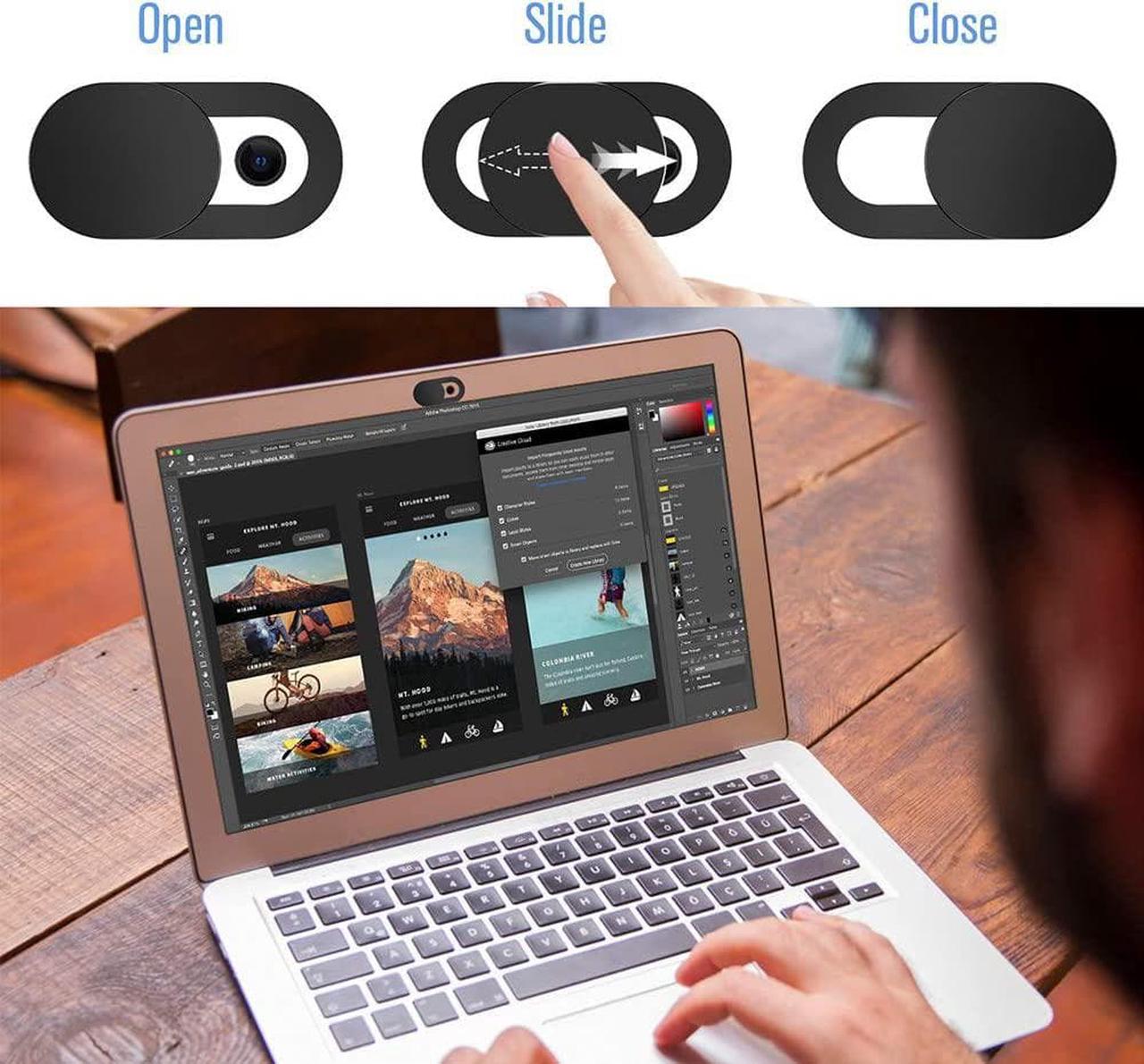 Alt view image 3 of 7 - Webcam Cover Slide,[6 Pack] Ultra-Thin Laptop Web Camera Cover Compatible with MacBook,Laptop,PC,Computer,iMac,iPad, iPhone Cell Phone etc. 0.022in Thick Web Blocker Protect Your Privacy and Security