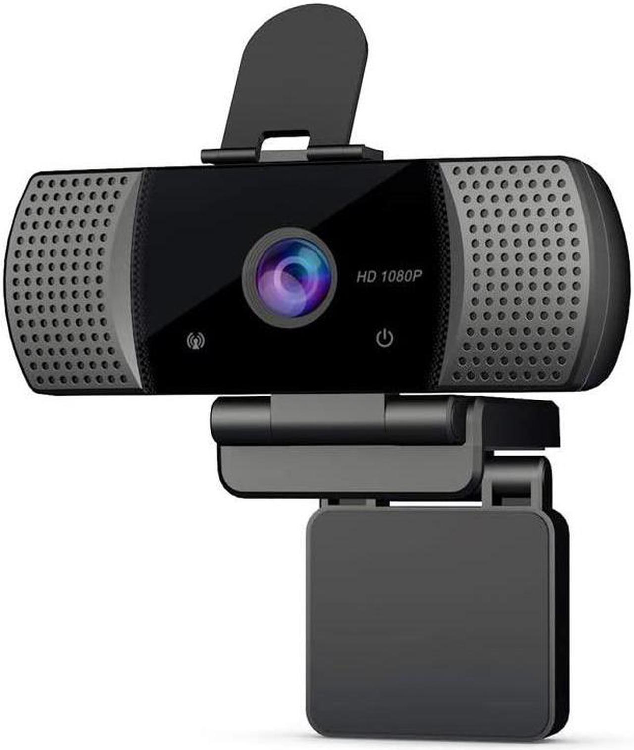 1080P Webcam with Microphone&Cover, Kishgo USB 2.0 Desktop Laptop Computer Web Camera with Auto Light Correction, Plug and Play,for Video Streaming, Conference, Gaming, Online Classes