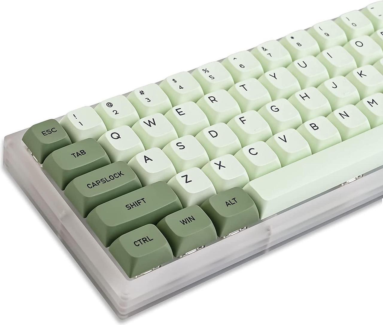 Guffercty kred GTSP 124-Key Matcha Keycaps for 65 75 100 Percent 60% Keyboard XDA Keycap Set Dye-Sub for Cherry Mx Gateron Kailh Switch (Matcha English)