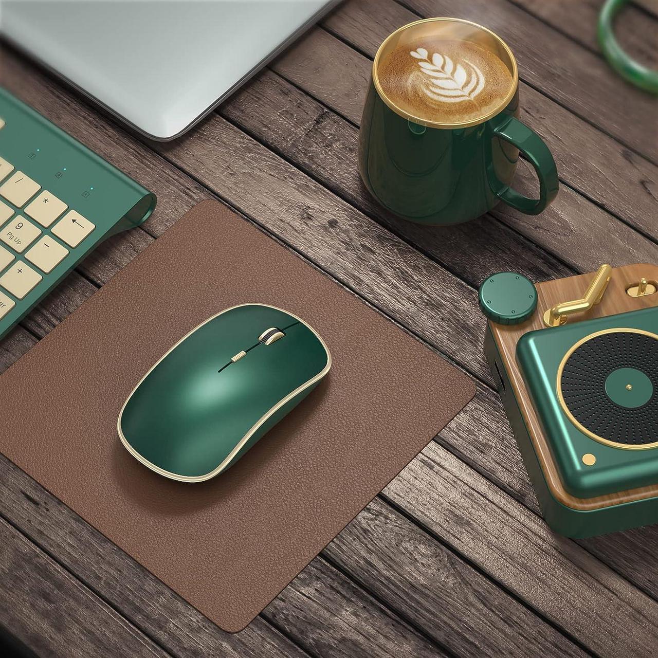 Alt view image 6 of 7 - 2.4G Slim Wireless Silent Mouse Portable Wireless Computer Mouse with 5 Adjustable DPI Levels USB Mice for Desktop Notebook MacBook Chromebook PC (Green)