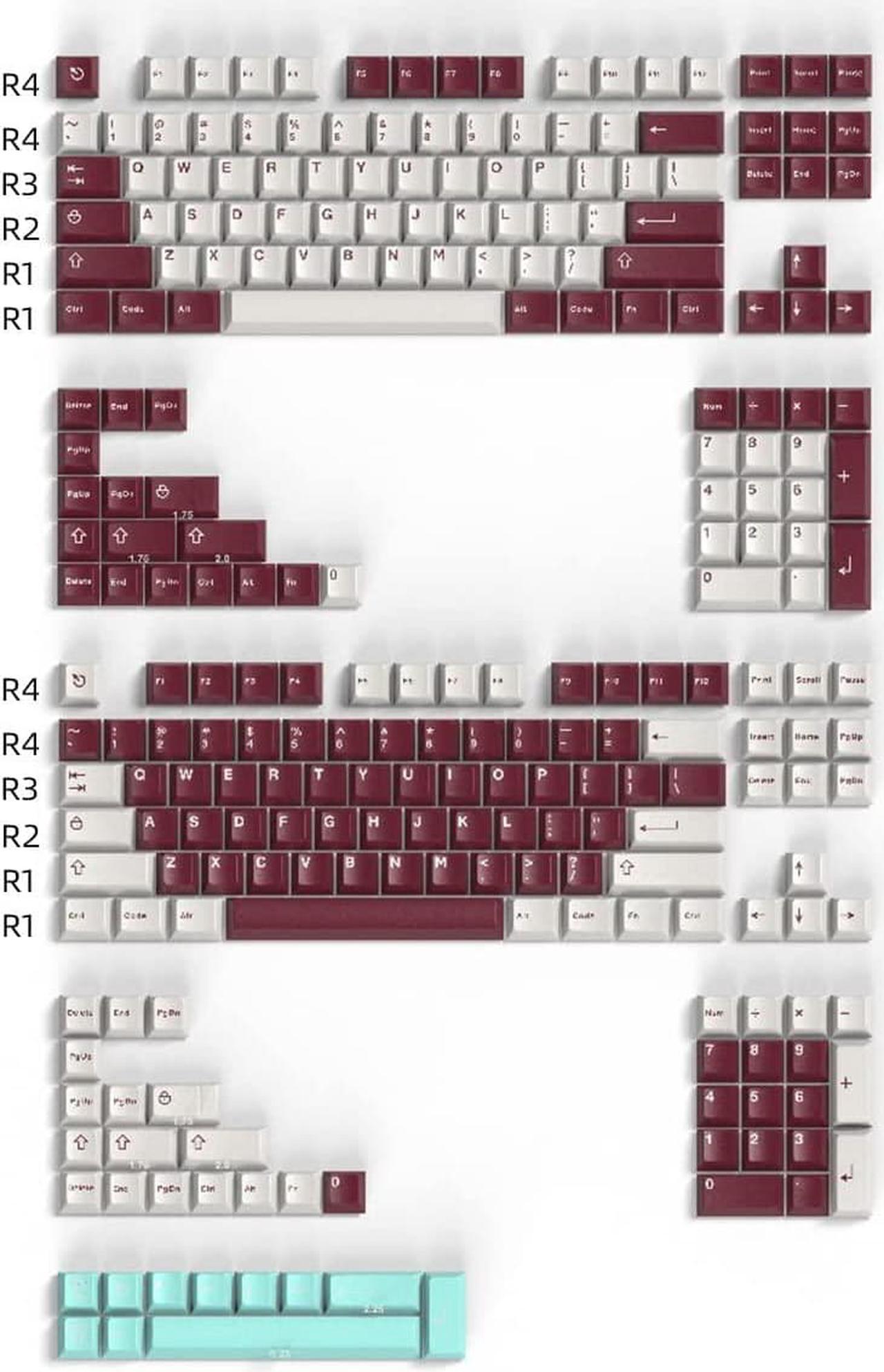 mintcaps 253 Keys Doubleshot Cherry Profile Yuru Keycaps Custom Keyboard Keycap Set for 60% 65% 70% 75% Cherry Gateron MX Switches Mechanical Keyboards