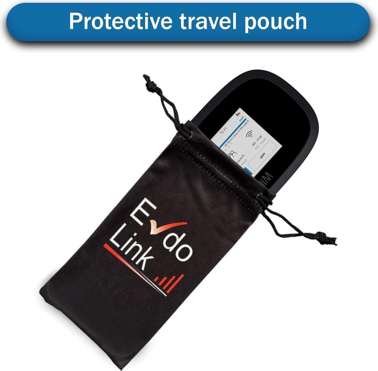 Alt view image 7 of 7 - EVDO-LINK Bundle for Inseego Global Hotspot WiFi Device - 4G LTE MiFi 8000 | Global 4G LTE Mobile Portable WiFi with Case, Screen Protector and Extra Battery Compatible with AT&T, T-Mobile, Verizon