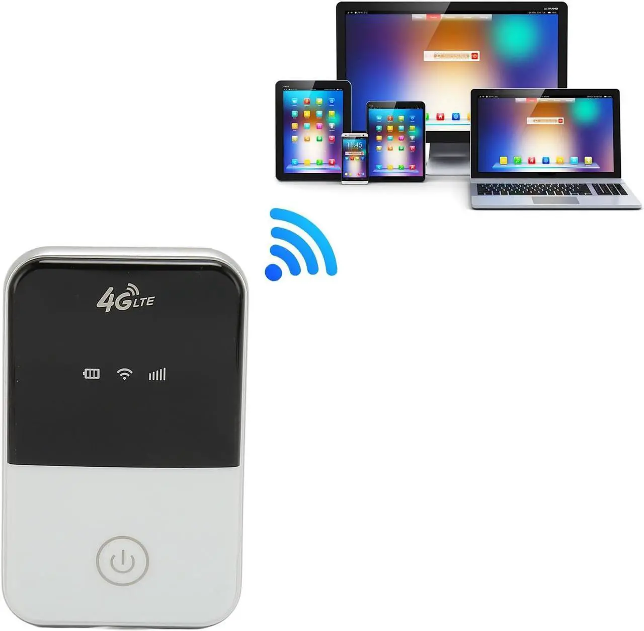 Alt view image 4 of 7 - 4G LTE Mobile WiFi Hotspot, 8 Users Wireless Router with SIM Card Slot, Portable WiFi Router for Outdoor Car Travel Business, USB (Asia Version(B1.B3.B5.B8.B38.B40.B41))