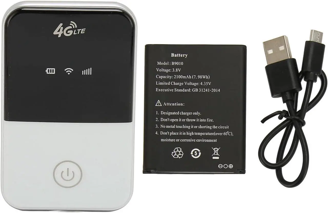 Alt view image 6 of 7 - 4G LTE Mobile WiFi Hotspot, 8 Users Wireless Router with SIM Card Slot, Portable WiFi Router for Outdoor Car Travel Business, USB (Asia Version(B1.B3.B5.B8.B38.B40.B41))