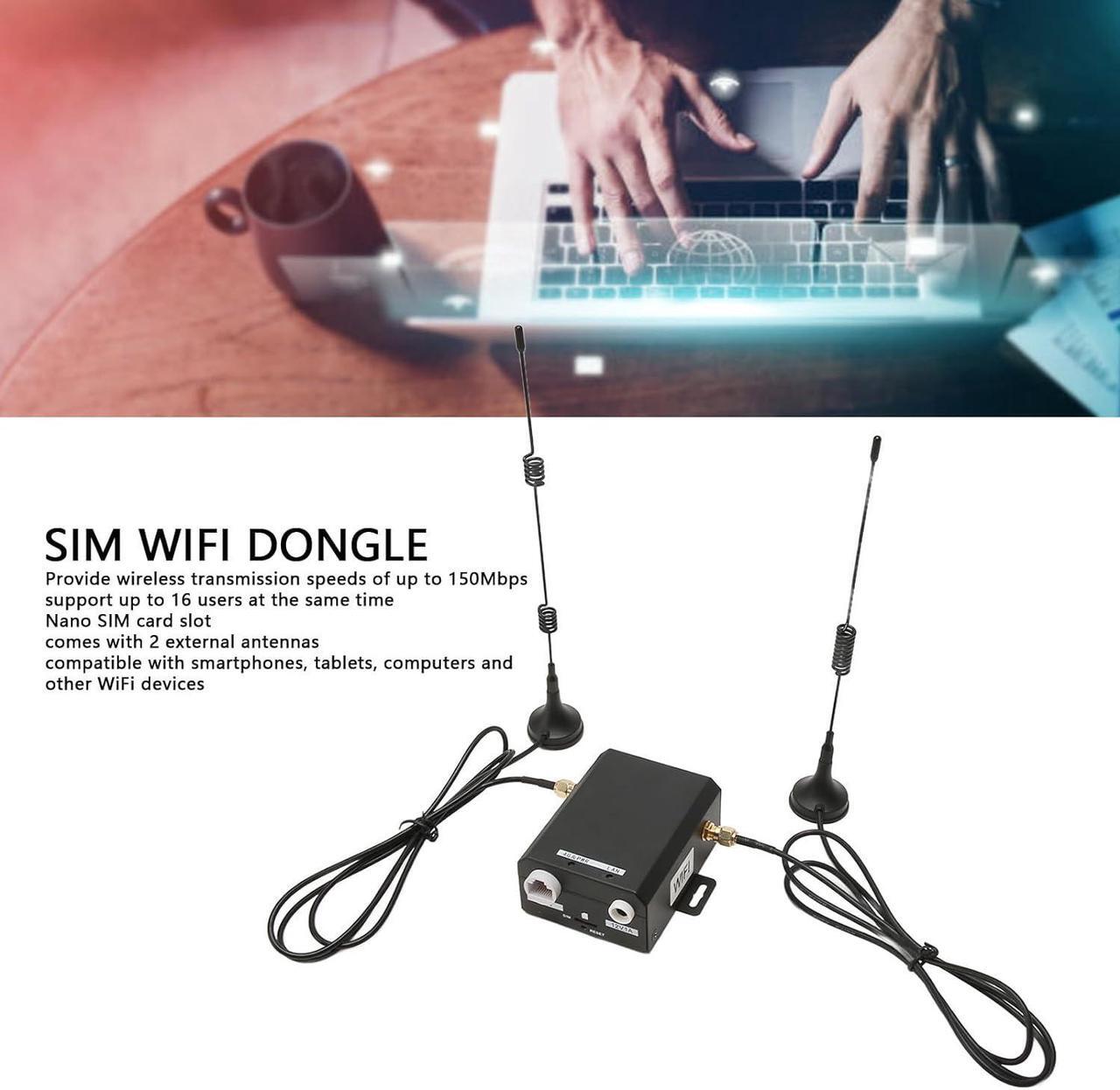 Alt view image 3 of 7 - Industrial 4G LTE WiFi Router, H927 4G 150Mbps 4G LTE SIM Card Router with Nano SIM Card Slot and 2 External Antennas, WiFi Hotspot Support 16 Users, for Asia, Southeast Asia,