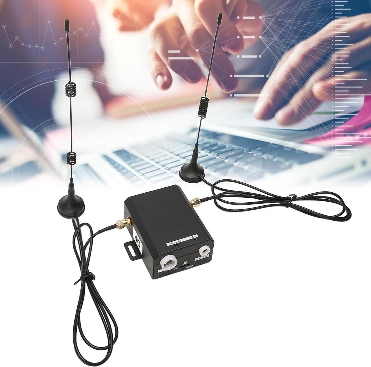 Alt view image 4 of 7 - Industrial 4G LTE WiFi Router with SIM Card Slot, 2 External Antennas, 150Mbps, Support 16 Users, WiFi Hotspot for Home, Factory, Warehouse, Garden, Parking Lot 100240V (US Plug)