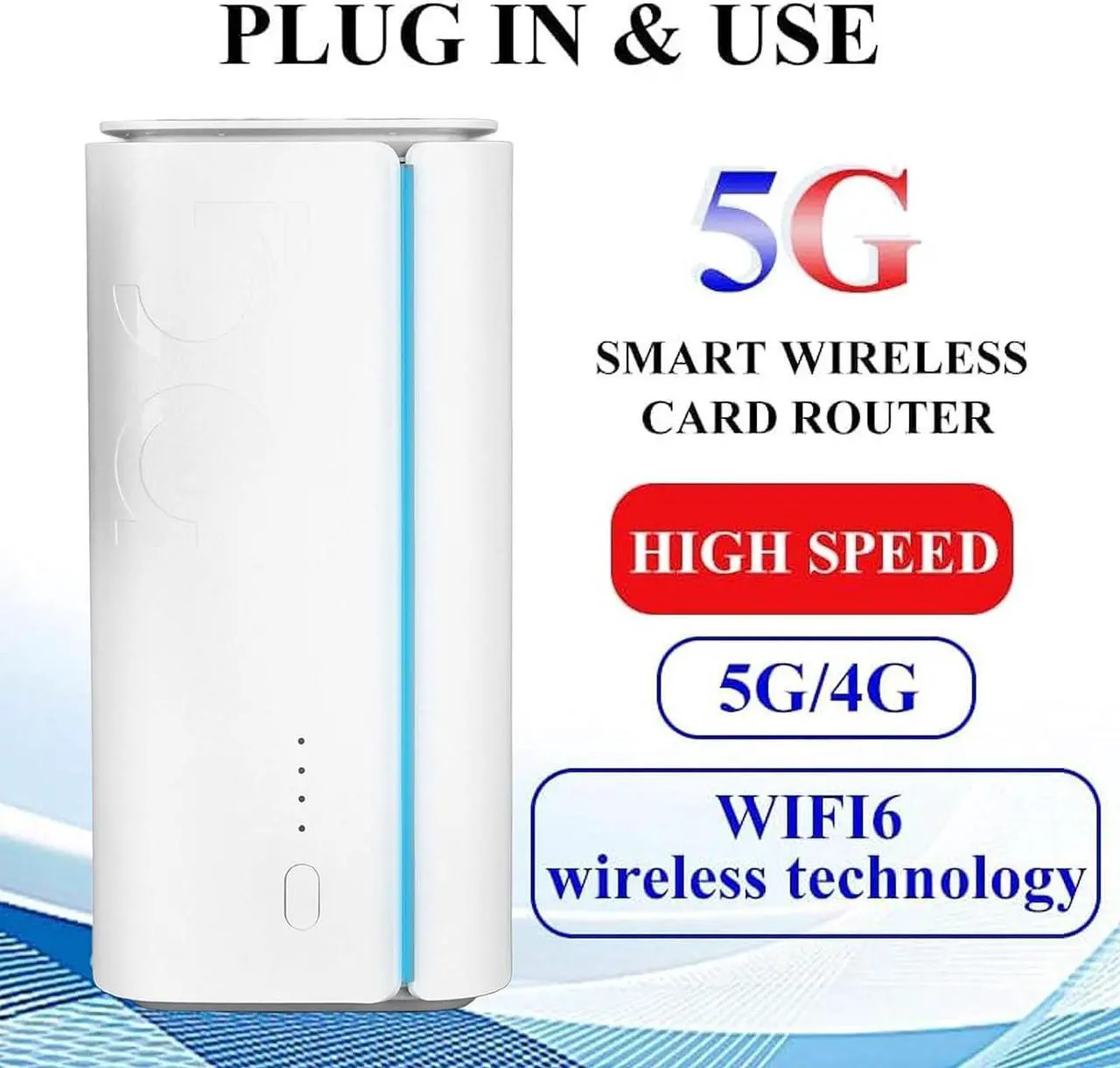 Alt view image 3 of 7 - Newest Updated 5G WiFi Router, 5G NR SA NSA Router with SIM Card Slot, WiFi 6 Router 5G Dual Band Network Router, Wireless Gigabit Router with 8 High Gain Antennas (US)