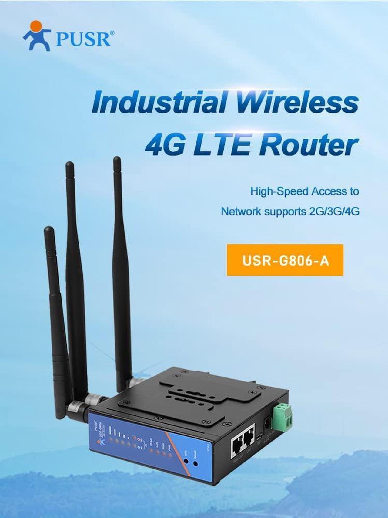 Alt view image 3 of 6 - PUSR4G LTE Industrial Cellular VPN Router Wireless WiFi Router Support openVPN with Sim Card North America(AT&T)  USR-G806-A