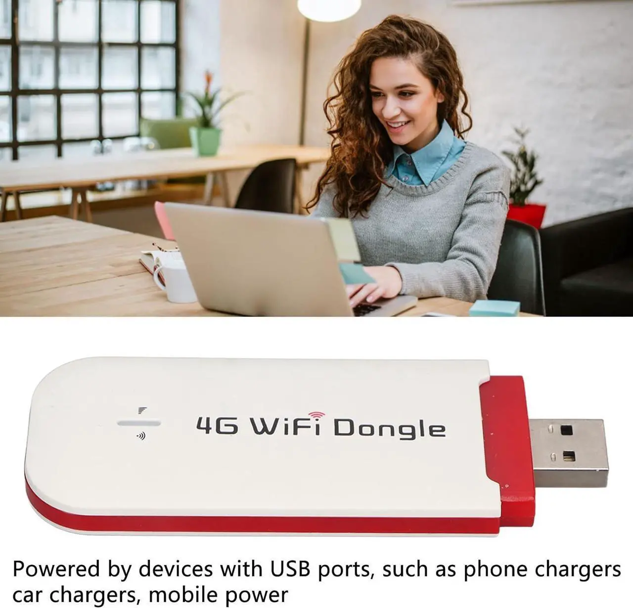 Alt view image 3 of 7 - 4G LTE USB WiFi Modem for Laptop, 4G LTE USB Wireless Router with SIM Card Slot, Wireless Network Router, Portable 4G Router for Desktop PC Computer