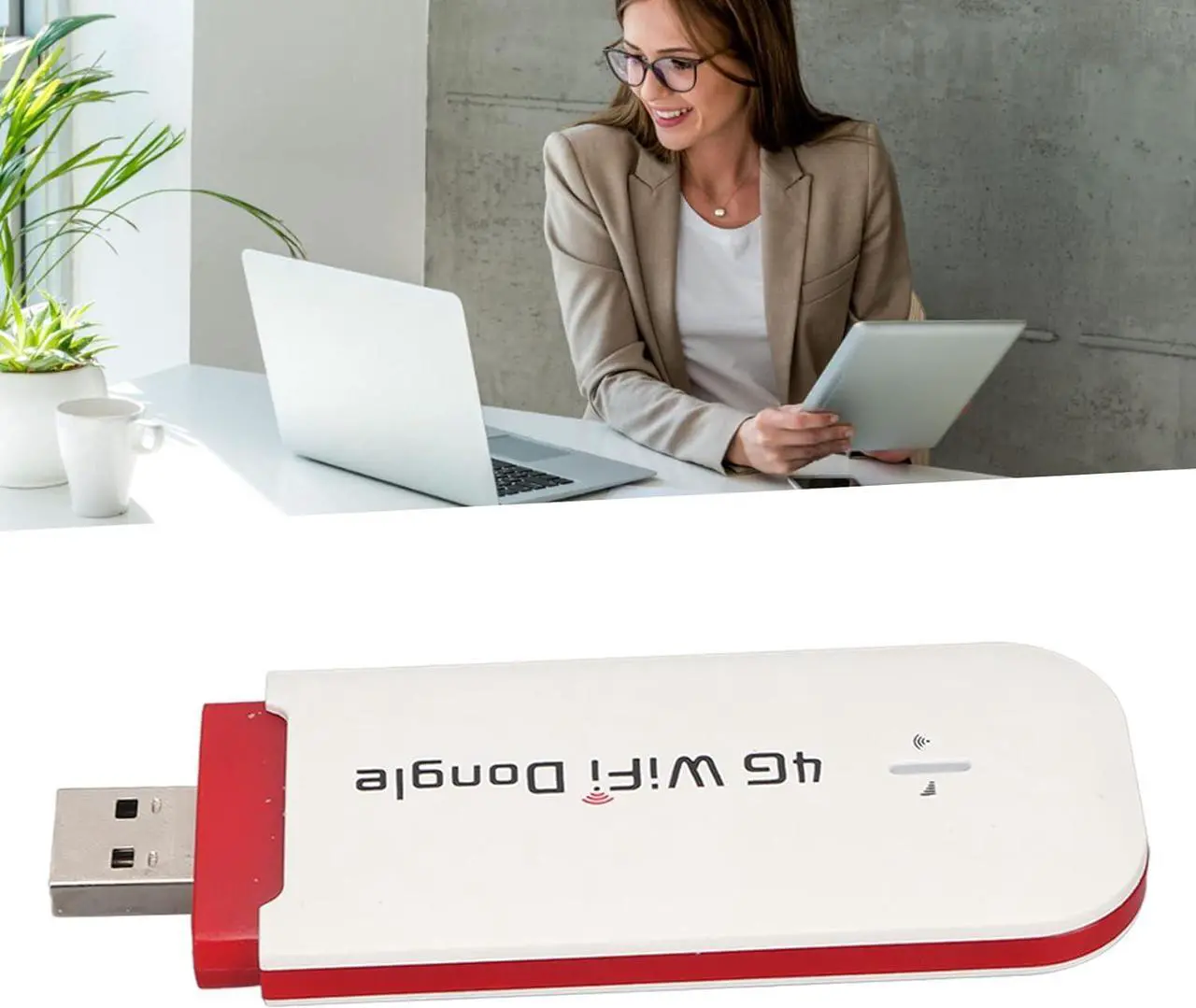 Alt view image 4 of 7 - 4G LTE USB WiFi Modem for Laptop, 4G LTE USB Wireless Router with SIM Card Slot, Wireless Network Router, Portable 4G Router for Desktop PC Computer