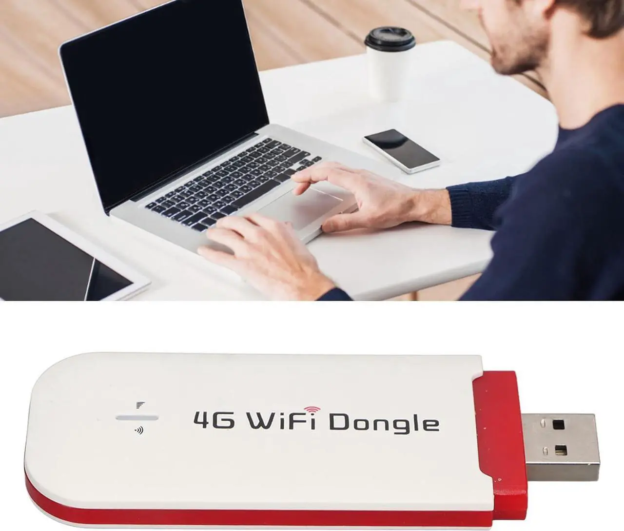 Alt view image 5 of 7 - 4G LTE USB WiFi Modem for Laptop, 4G LTE USB Wireless Router with SIM Card Slot, Wireless Network Router, Portable 4G Router for Desktop PC Computer