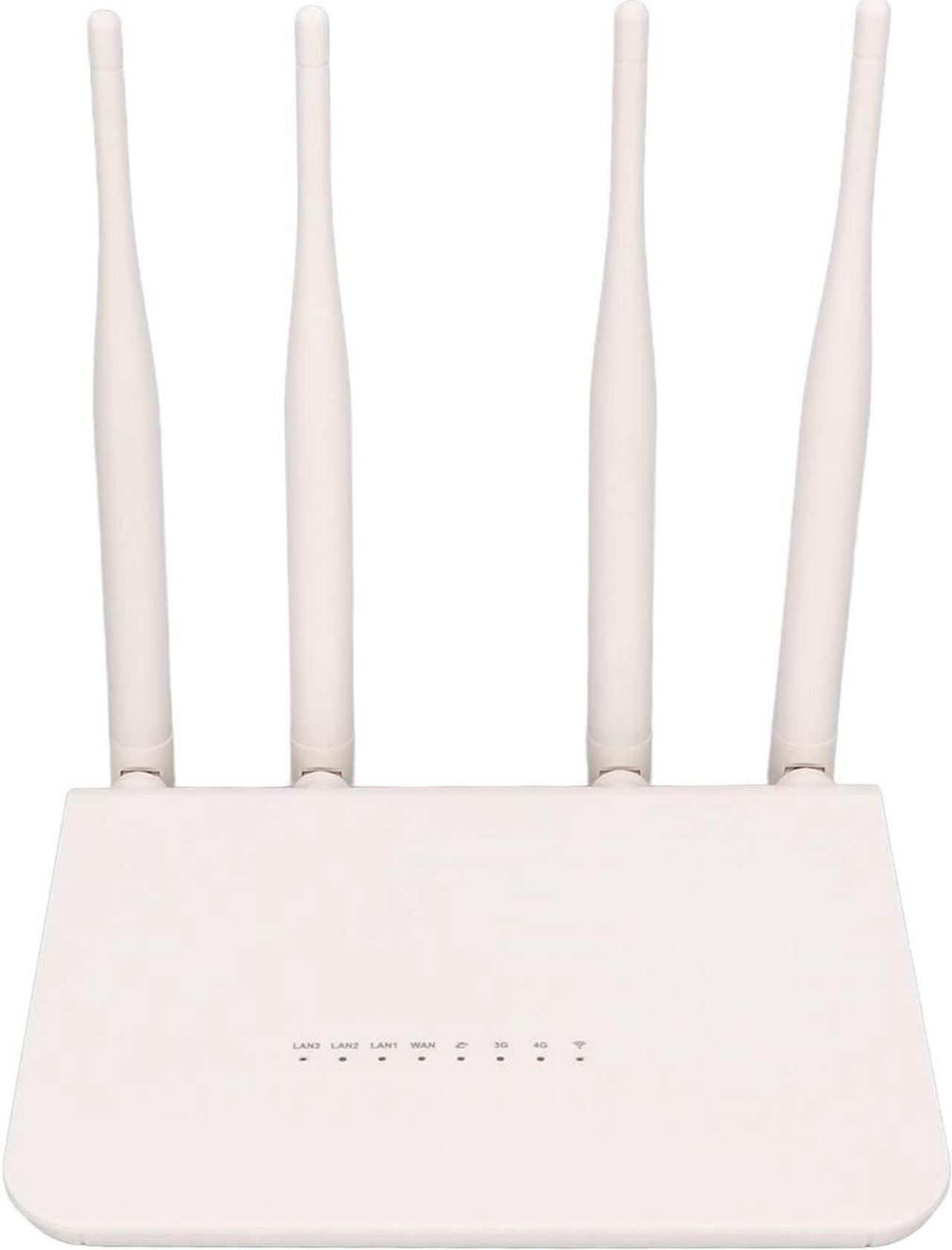 Main image of 4G LTE Modem WiFi Router with SIM Card Slot, 4 Antennas, 2.4G 300Mbps, Support 32 Devices, for Home Office, 100-240V