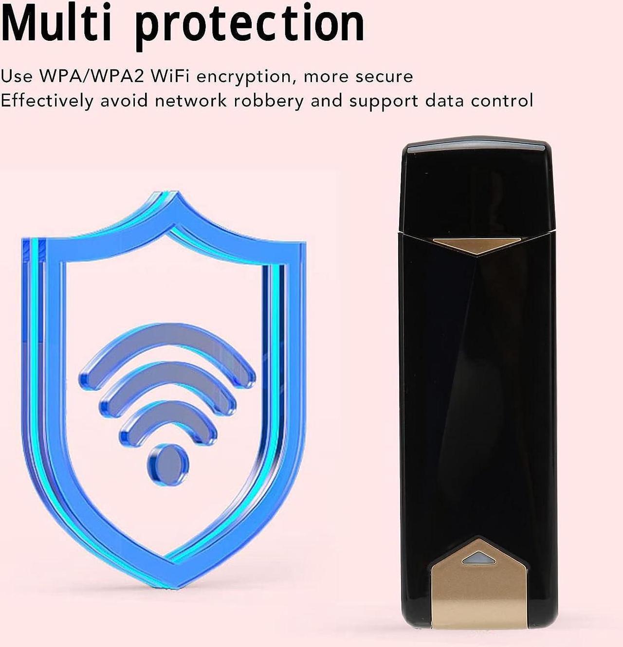 Alt view image 2 of 7 - USB Mobile WiFi Hotspot, 4G LTE Network Adapter, Portable WiFi Compatible Laptop PC with SIM Card Slot, Travel Wireless WiFi Router