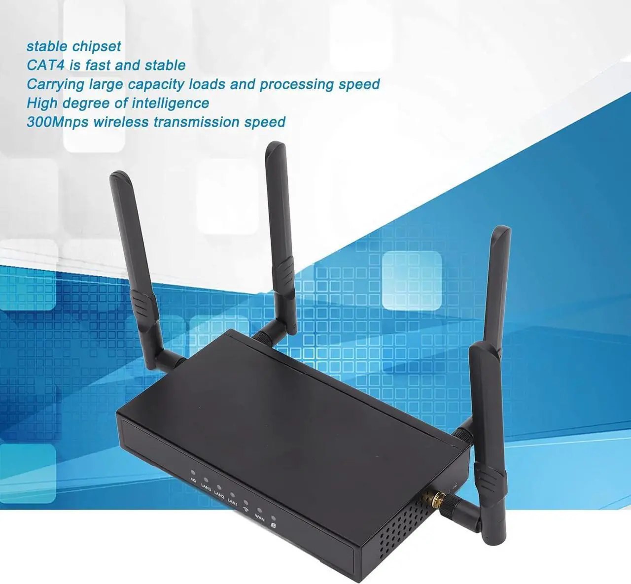 Alt view image 5 of 7 - WiFi 4G LTE Modem Router with SIM Card Slot, 300Mbps WiFi, LTE Cat4 Wireless Internet Router, No Broadband Required, 8M ROM 128M RAM Support 64 Devices