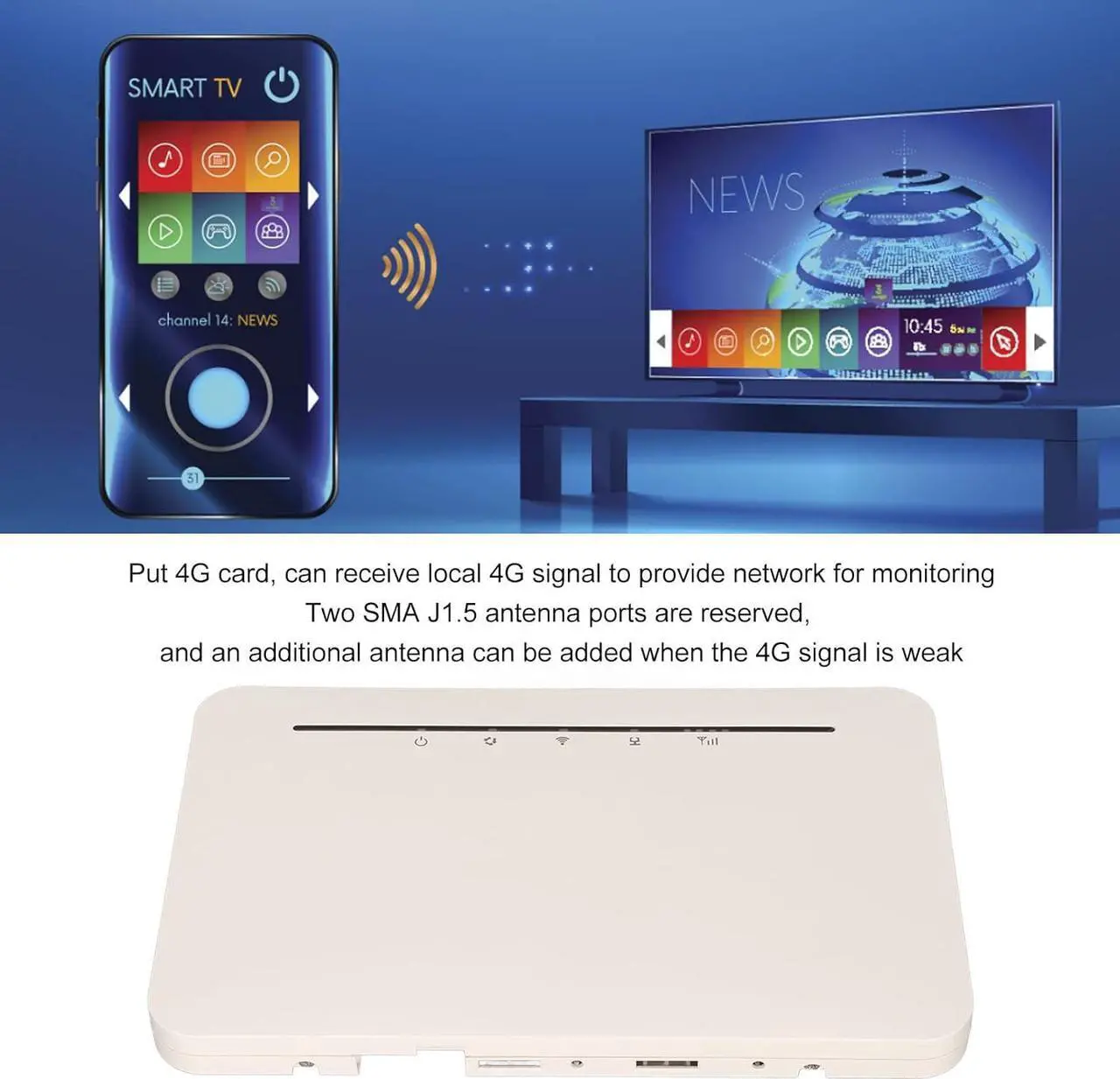 Alt view image 4 of 7 - 4G Router, 300Mbps 4G CPE Router Wireless WiFi for Tablet (US Plug)