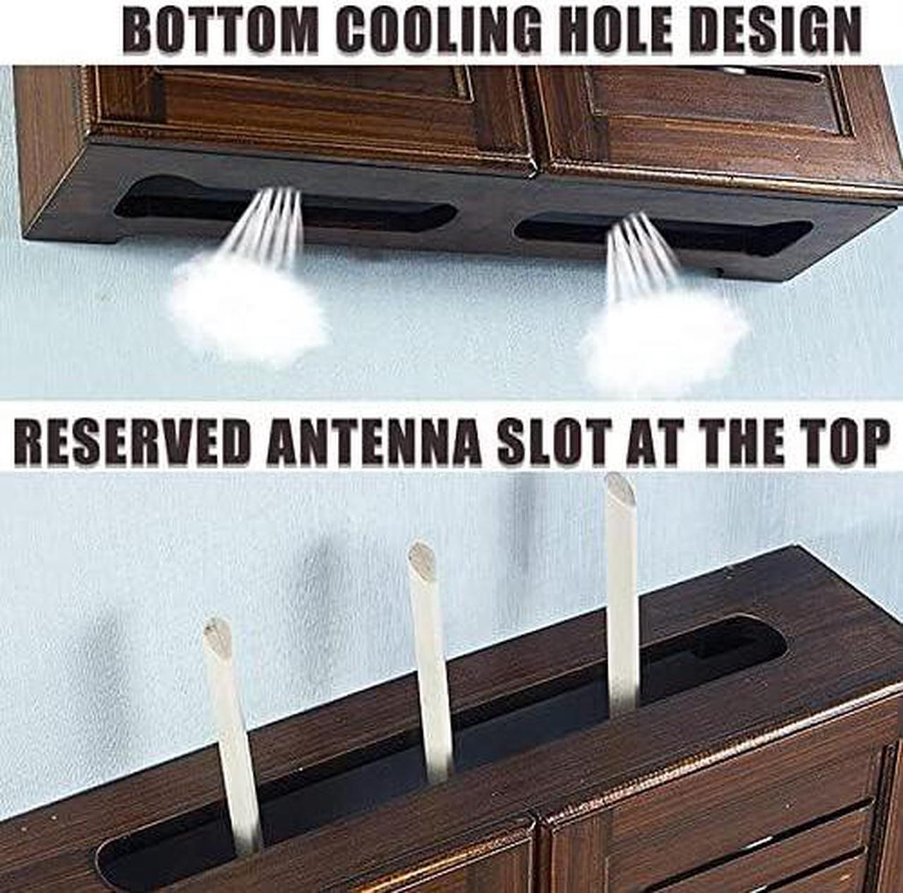 Alt view image 6 of 7 - Wall-Mounted WiFi Storage Box, Wireless Router Storage Box, Hidden Line Management Container, Office Desktop Manager, Creative Decoration Storage Box