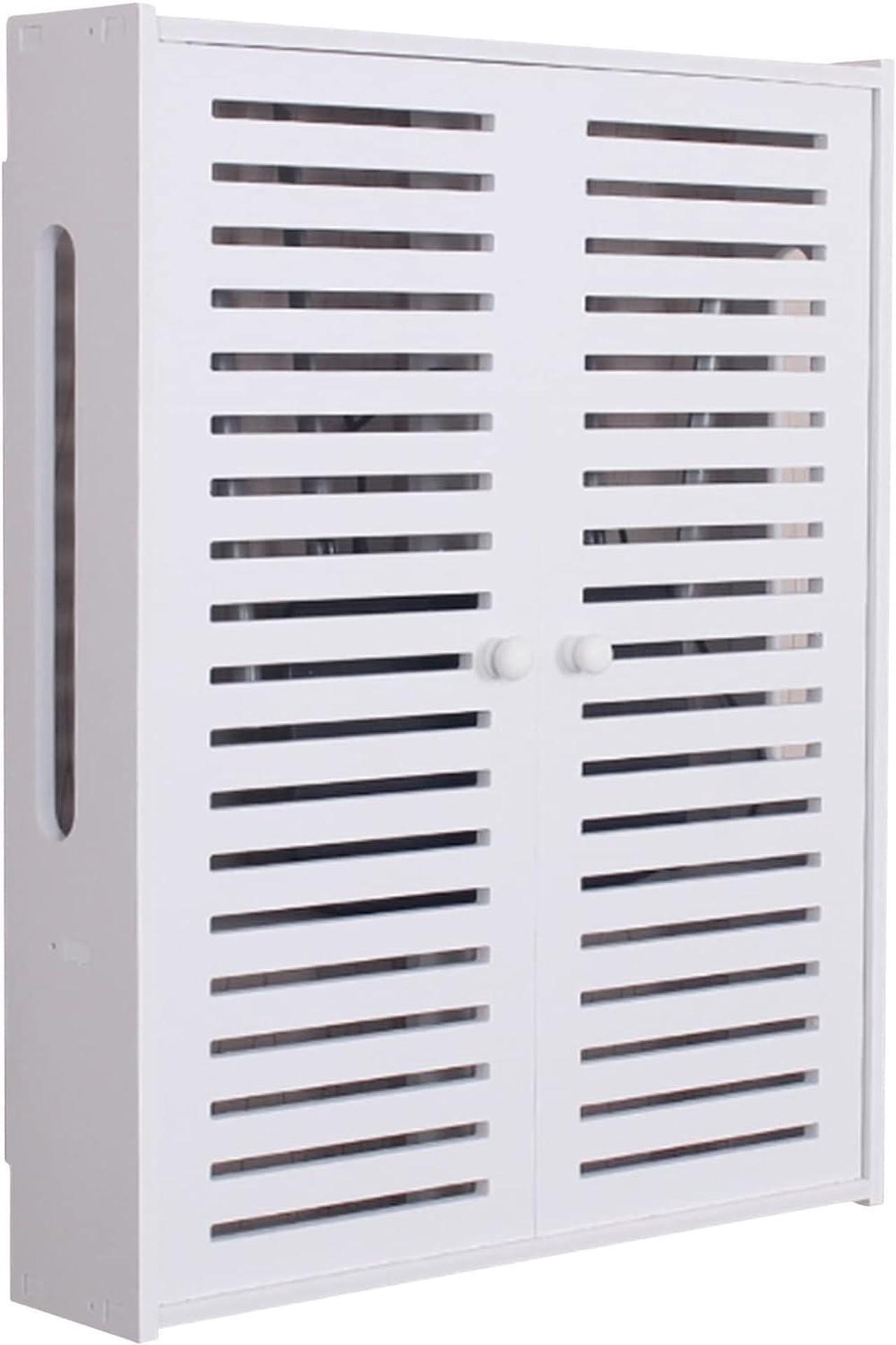 Main image of Wall-Mounted Router Storage Box Network Set-top Box WiFi Router Fenches Router Organizer Desktop Storage Box (Color : White)