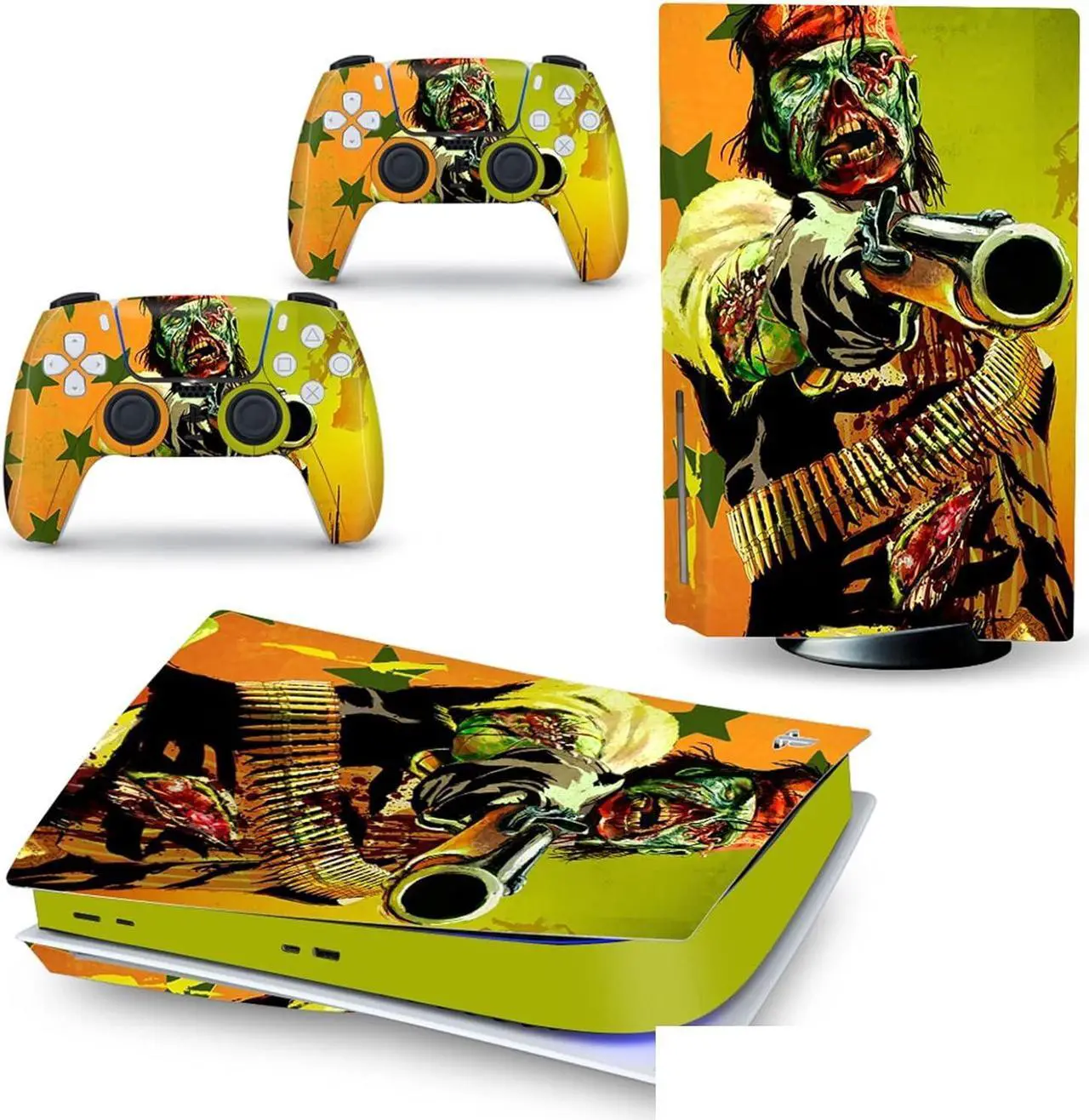 Main image of BUCEN Decal Skin for PS 5 Disk Edition Console and 2 Controllers Vinyl Cover Skins Wraps for PS5 Disc Version 45145 Anti Scratch