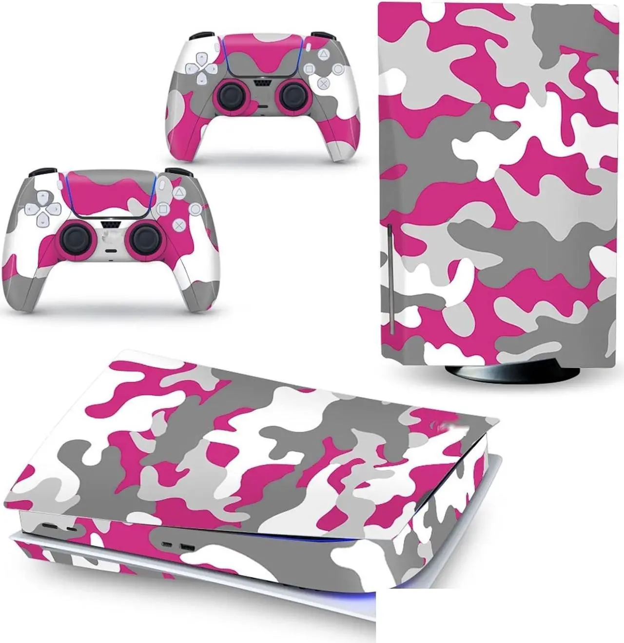 Main image of BUCEN Decal Skin for PS 5 Disk Edition Console and 2 Controllers Vinyl Cover Skins Wraps for PS5 Disc Version 39894 Anti Scratch