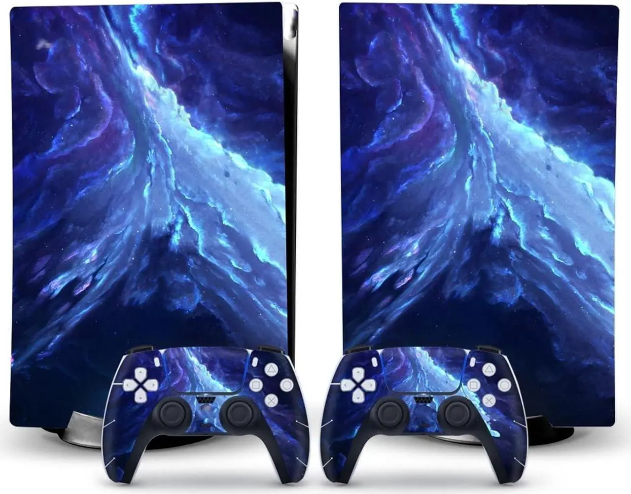Main image of BUCEN Decal Skin for PS 5 Disk Edition Console and 2 Controllers Vinyl Cover Skins Wraps for PS5 Disc Version 53681 Anti Scratch