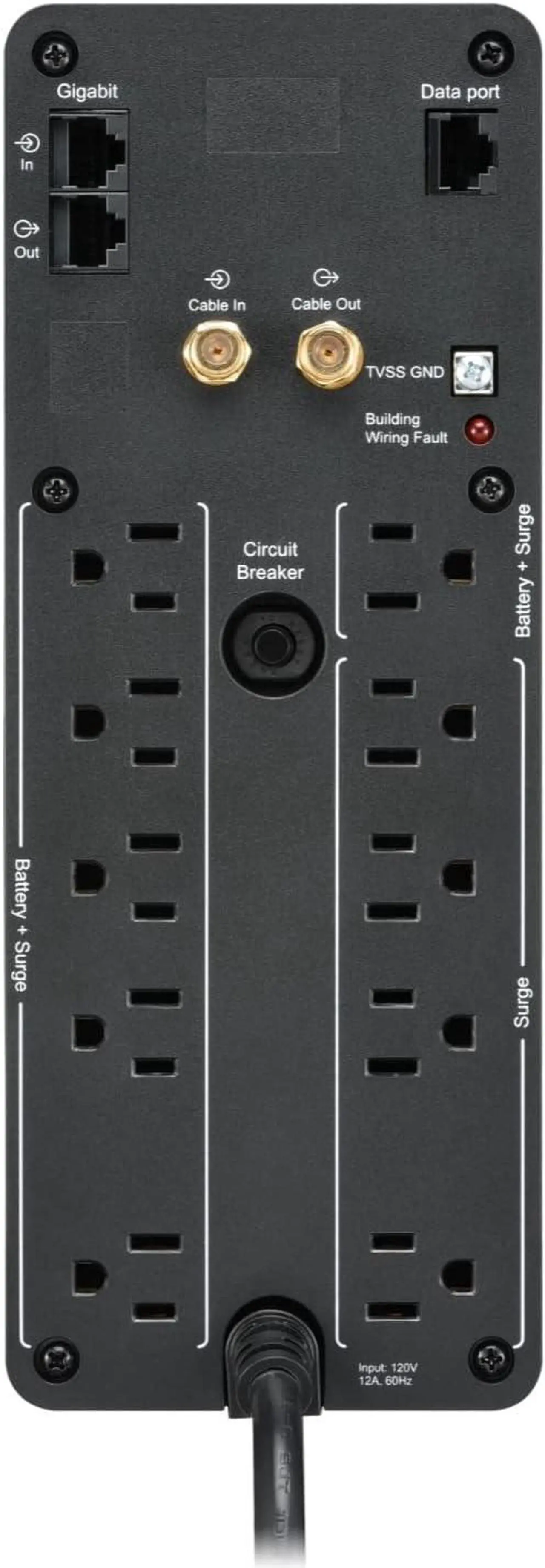 Alt view image 4 of 7 - APC UPS 1000VA Sine Wave UPS Battery Backup and Surge Protector, BR1000MS Backup Battery Power Supply with AVR, (2) USB Charger Ports