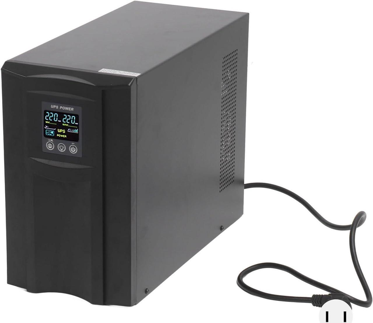 Alt view image 2 of 7 - UPS Uninterruptible Power Supply 2KVA Pure Sine Wave Online UPS Battery Backup and Surge Protector Computer Standby System Battery Power Supply (US Plug 85145V 110V Output)
