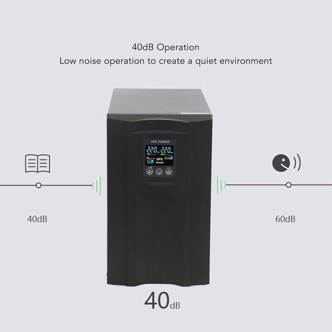 Alt view image 7 of 7 - UPS Uninterruptible Power Supply 2KVA Pure Sine Wave Online UPS Battery Backup and Surge Protector Computer Standby System Battery Power Supply (US Plug 85145V 110V Output)