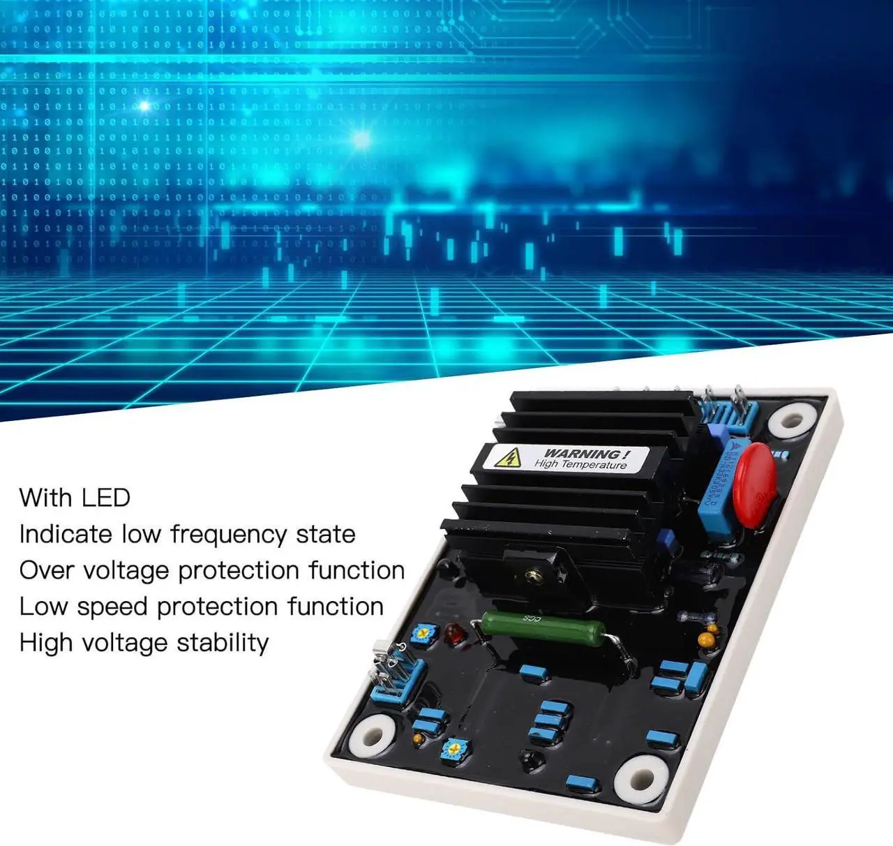 Alt view image 4 of 7 - Automatic Voltage Regulator, High Voltage Stability High Accuracy Over Voltage Protection Excitation Brushless Generator AVR for Industrial Use