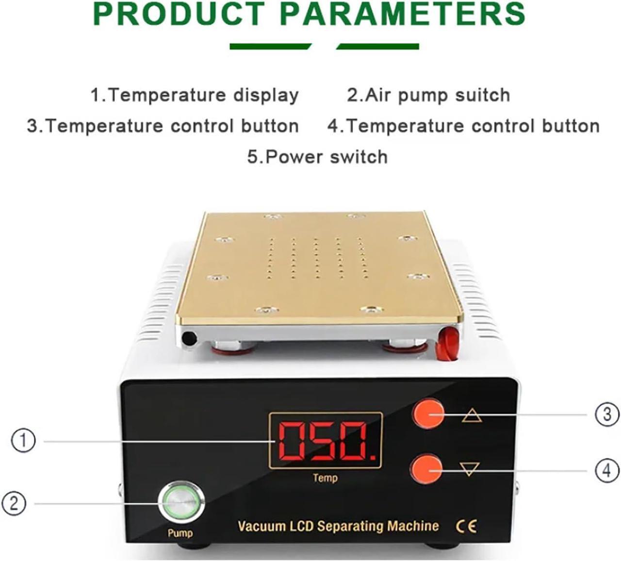 Alt view image 3 of 7 - LCD Screen Separator Machine, 8.5 Inch Digital LCD Screen Separator with Built-in Vacuum Pump, Intelligent Temperature Adjustment and Super Strong Suction, Easy to Operate, for Phone Repair