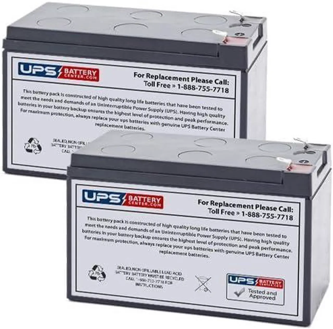 Main image of Set of 2 - Bruno Stairlifts (Electra-Ride  all models) Battery - Replacement UB1270 Universal Sealed Lead Acid Battery (12V, 7Ah, 7000mAh, F2 Terminal, AGM, SLA)