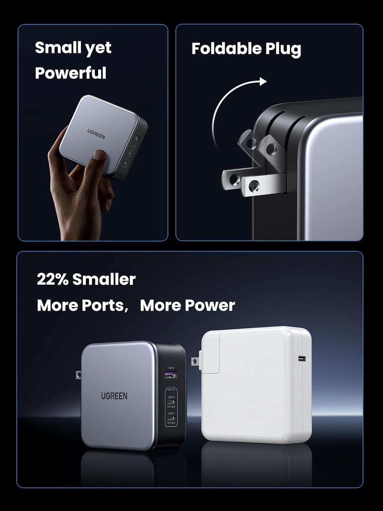 Alt view image 6 of 7 - 250W USB C Charger 8-Ports PD3.1 140W Fast Charging Station Compact Laptop GaN Charger for MacBook Pro iPad iPhone 15 14 Series Galaxy S23/S22 Pixel and More