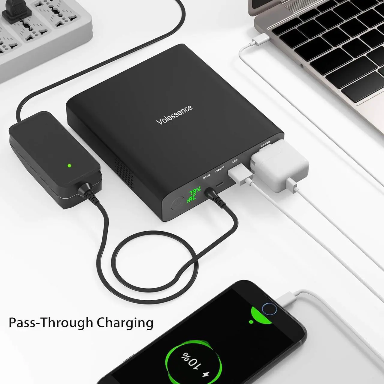 Alt view image 4 of 7 - AC Outlet Portable Laptop Charger (TSA-Approved), Volessence 27000mAh 130W Travel Laptop Power Bank & External Battery Pack for MacBook, Laptop, CPAP, Drone and More