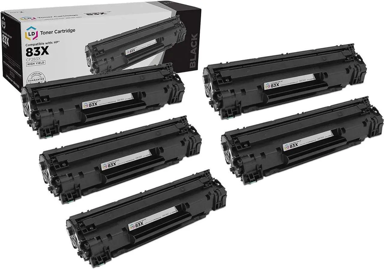 Main image of LD Products Compatible Toner Cartridge Replacement  83X CF283X (Black, 5-Pack) for use in HP Laserjet Pro M225dw, M201dw, M225dn, M201dw, M225dn, M225dw, M225nw