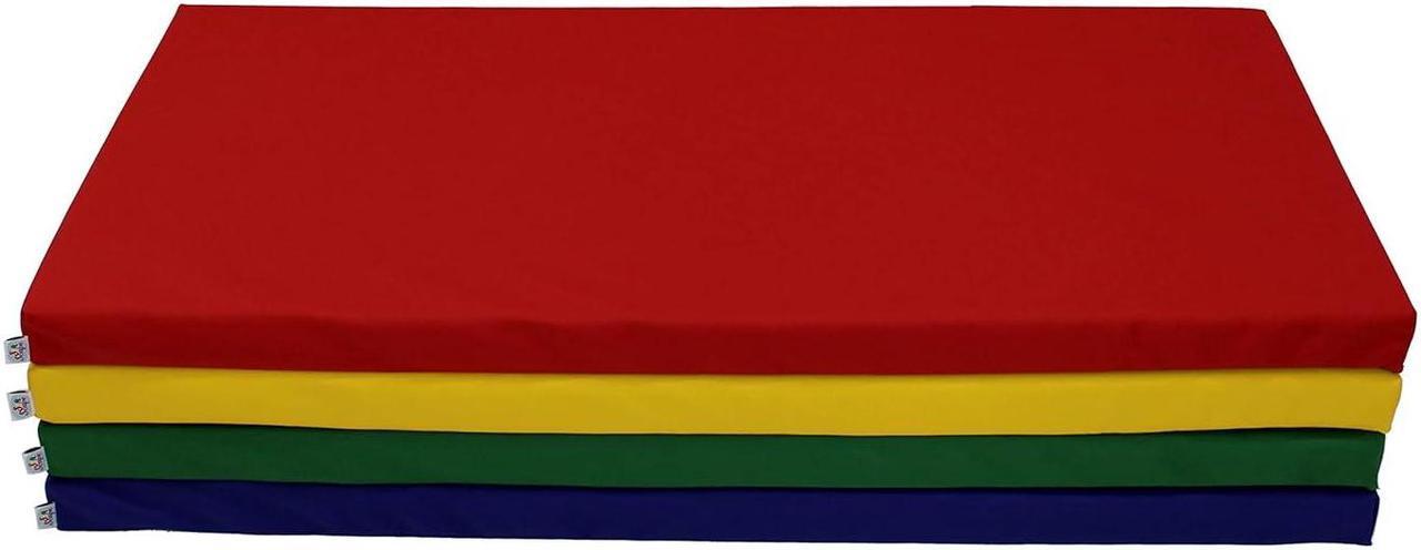 Alt view image 3 of 7 - FDP SoftScape Sleepy Time Children's Non-Folding Foam Rest Nap Mat with Non-Slip Bottom for Home, Daycares, Classrooms, 2 inch Thick with Name Tag Holder (4-Pack) - Assorted