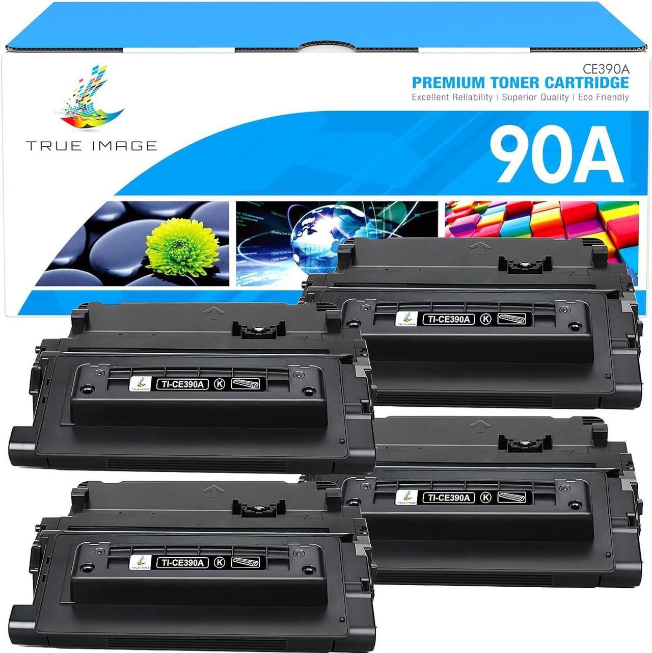 Main image of TRUE IMAGE Compatible Toner Cartridge Replacement  90A CE390A 90X CE390X Enterprise 600 M602 M603 M601 M601n M601dn M602n M602dn M602x M603n M603dn M4555f M4555h M4555 Printer (Black, 4-Pack)