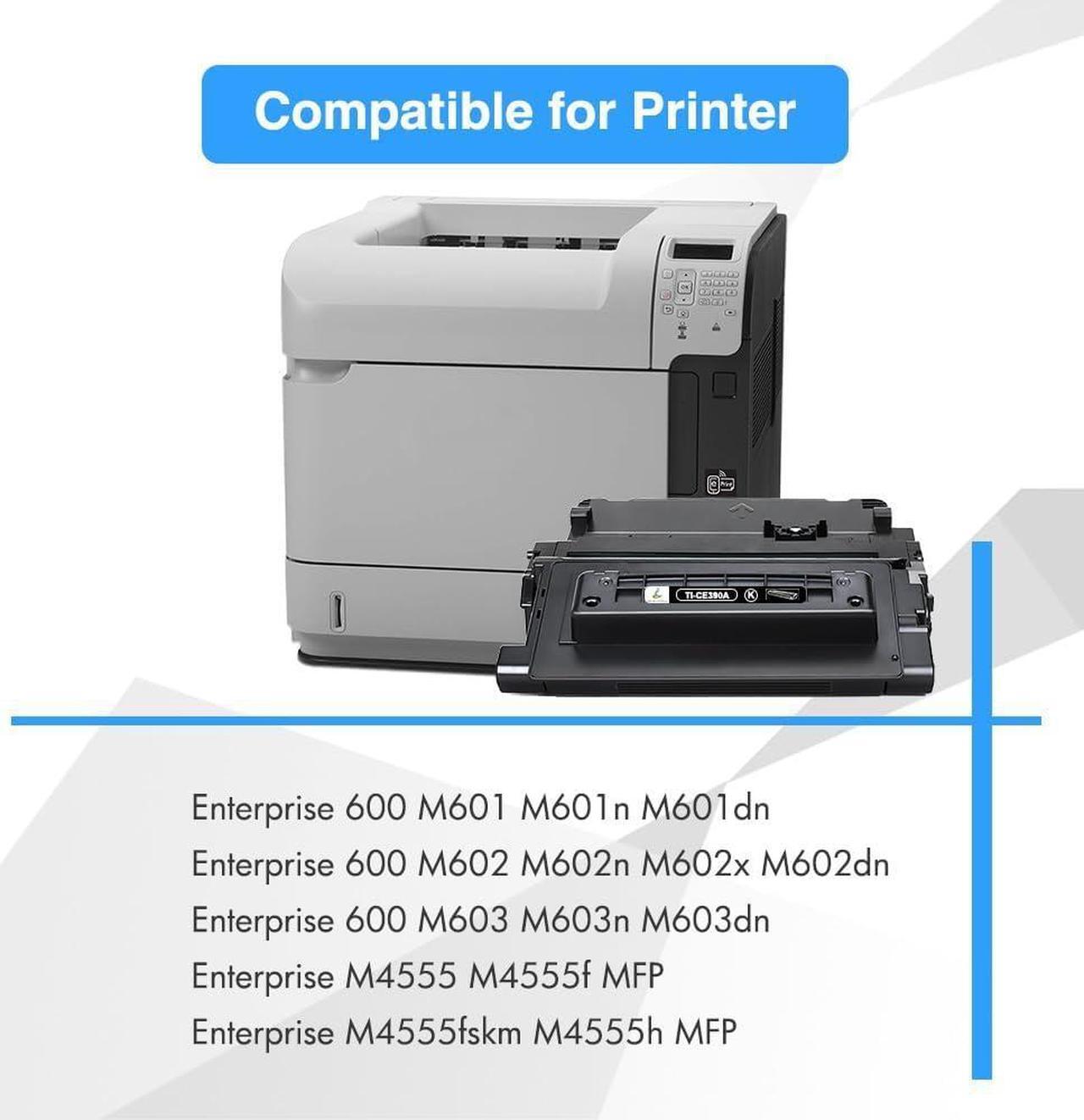 Alt view image 2 of 6 - TRUE IMAGE Compatible Toner Cartridge Replacement  90A CE390A 90X CE390X Enterprise 600 M602 M603 M601 M601n M601dn M602n M602dn M602x M603n M603dn M4555f M4555h M4555 Printer (Black, 4-Pack)
