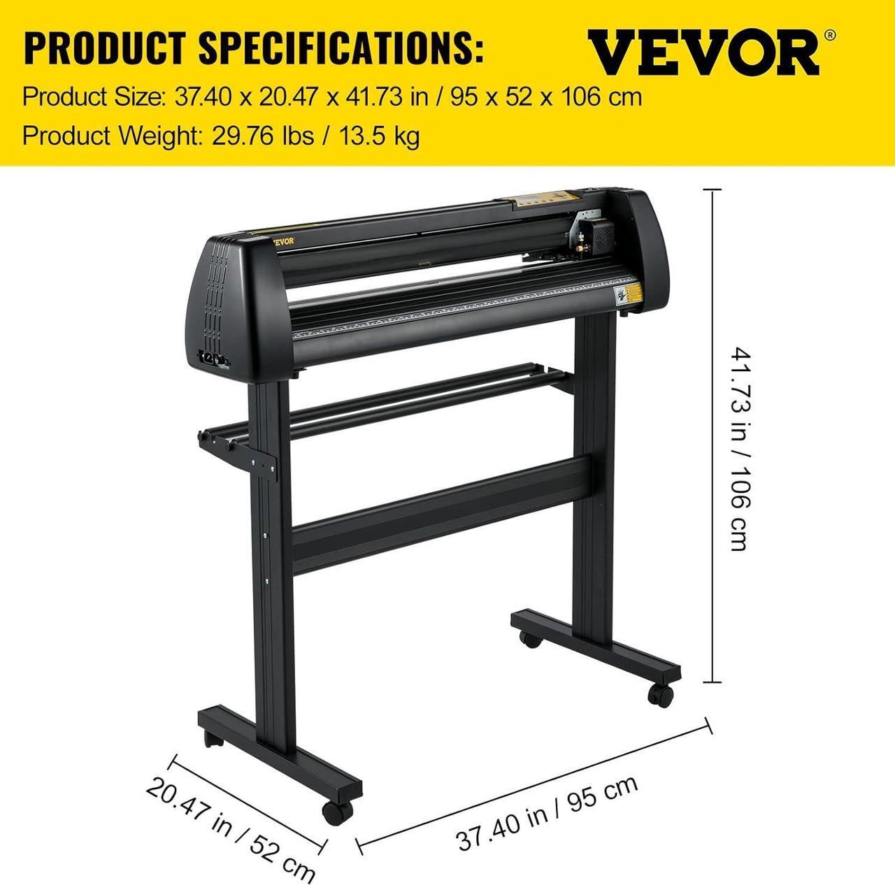 Alt view image 7 of 7 - VEVOR Vinyl Cutter Machine, 28 Inch Paper Feed Cutting Plotter Bundle, Adjustable Force & Speed Vinyl Printer, LCD Display Windows Compatible Sign Making kit with Signmaster Software, Supplies, 3 Blad