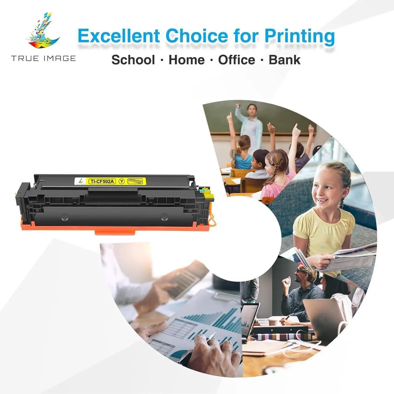 Alt view image 5 of 6 - TRUE IMAGE Compatible Toner Cartridge Replacement for HP 202A CF500A 202X M281fdw Color Laserjet Pro MFP M281fdw M281cdw M254dw M281fdn M254 M281 202 Toner Printer (Black Cyan Yellow Magenta, 4-Pack)