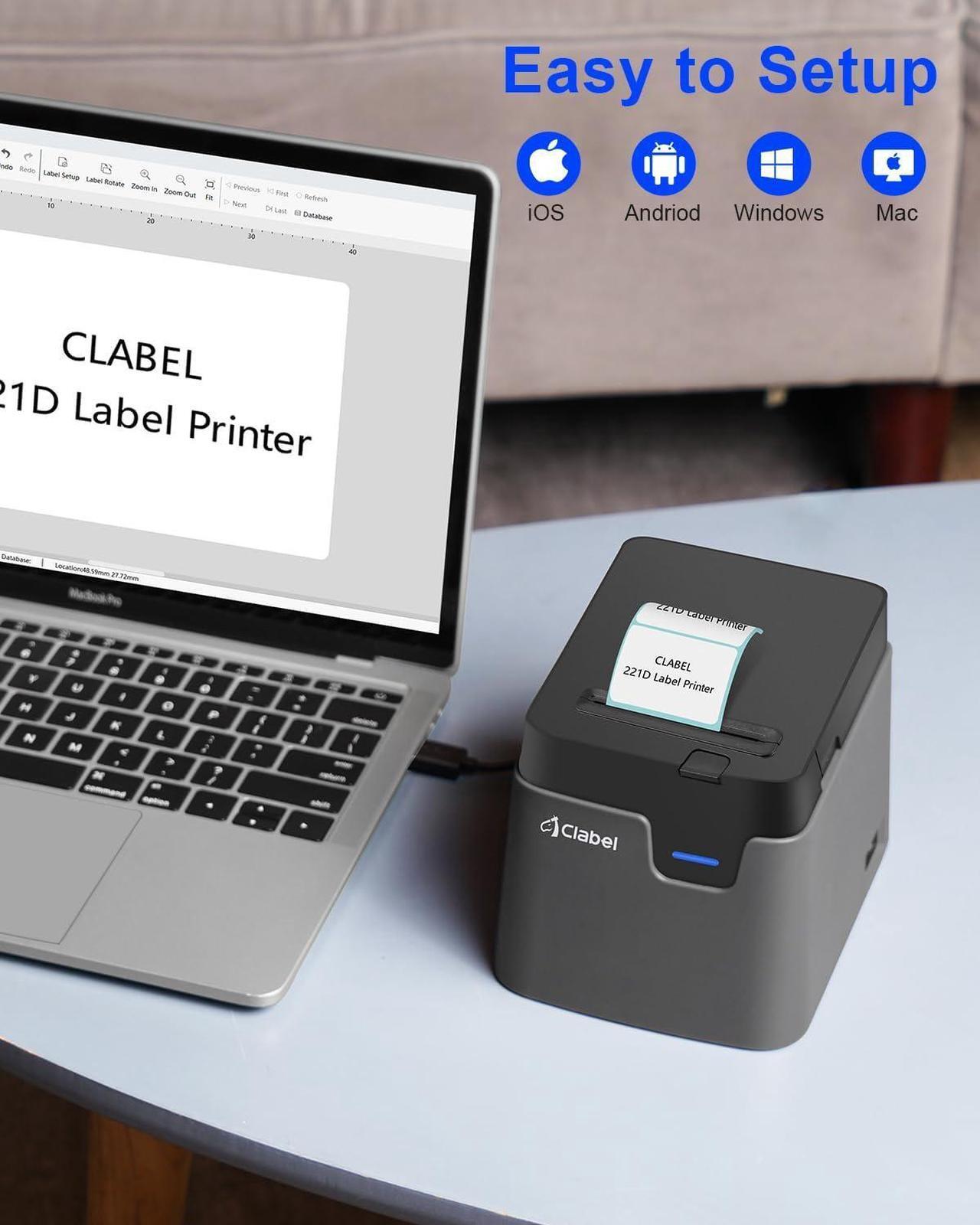 Alt view image 2 of 6 - 221D Bluetooth Barcode Label Printer: 2 Inch Desktop Label Maker Thermal Barcodes Printer for Address Shipping Warehouse with 1 Roll 40x30mm Label