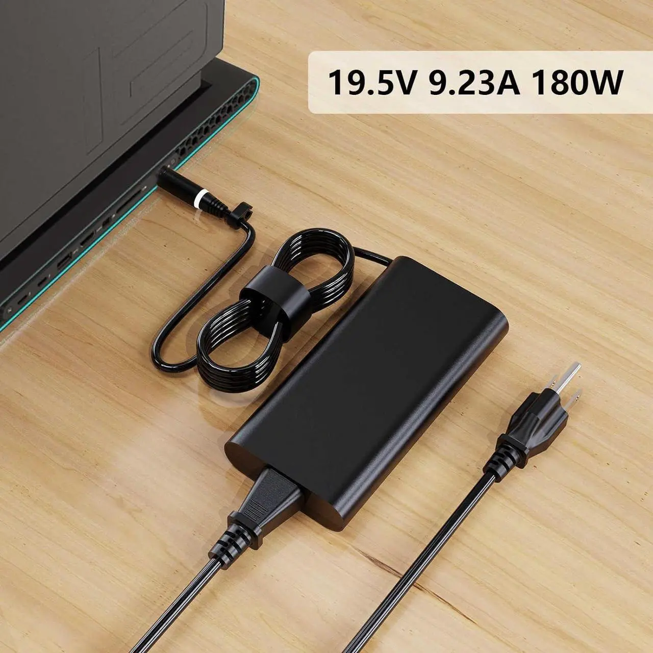 Alt view image 6 of 7 - 180W 9.23A 19.5V LA180PM210 AC Charger [GaN Tech] for  G7 15 17 7588 7590 7790 G5 15 5515 5587 5590 G3 15 3579 17 3779 HA180PM210 DA180PM210 10KFT TXR1N D6JHG Laptop Power Supply Adapter Cord